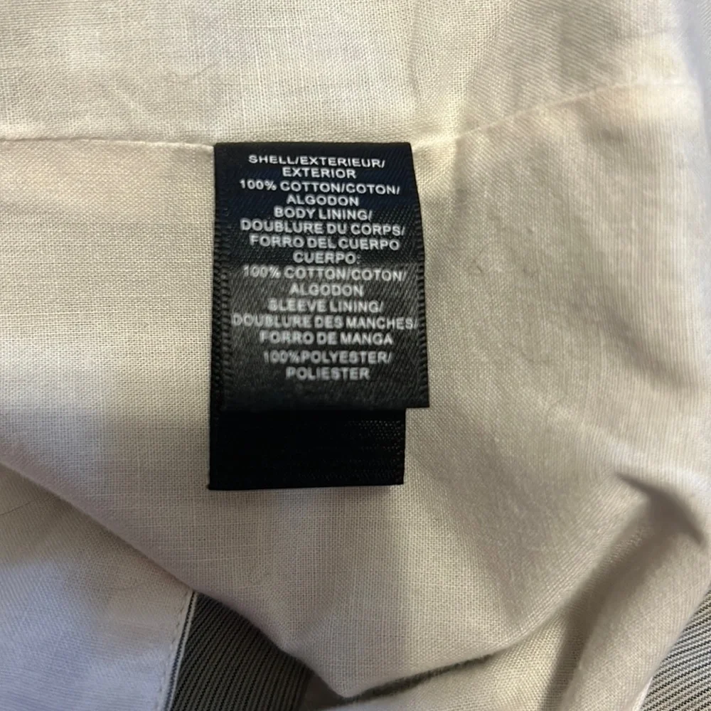 Kenneth Cole Gray Tan Off white Pinstripe Lightweight Casual Blazer Jacket